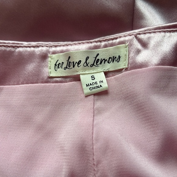 FOR LOVE & LEMONS Drew Pink Pleated Satin Shorts Sz S NEW - Picture 9 of 14